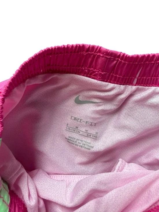 Nike Kids Pink Top and Fuchsia Shorts Matching Set with Lime Green Accents - Picture 7 of 8
